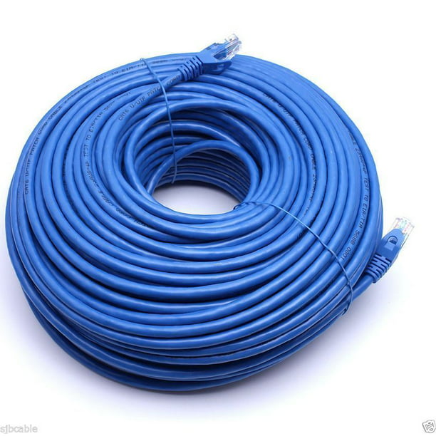 CableVantage New 200ft 60M Cat5 Patch Cord Cable 500mhz Ethernet Internet Network LAN RJ45 UTP for PC Computer PS4 Xbox One Modem Router Blue 